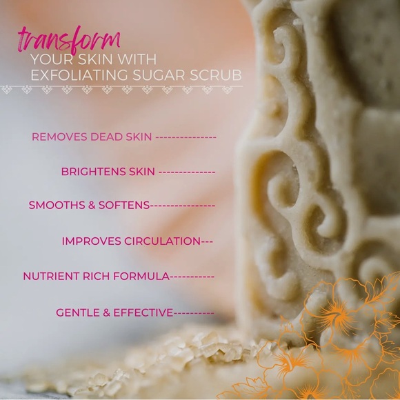 New Viori Peach Hibiscus Solid Sugar Scrub Bar |Natural, Vegan, Highly Fragrant - Picture 6 of 9
